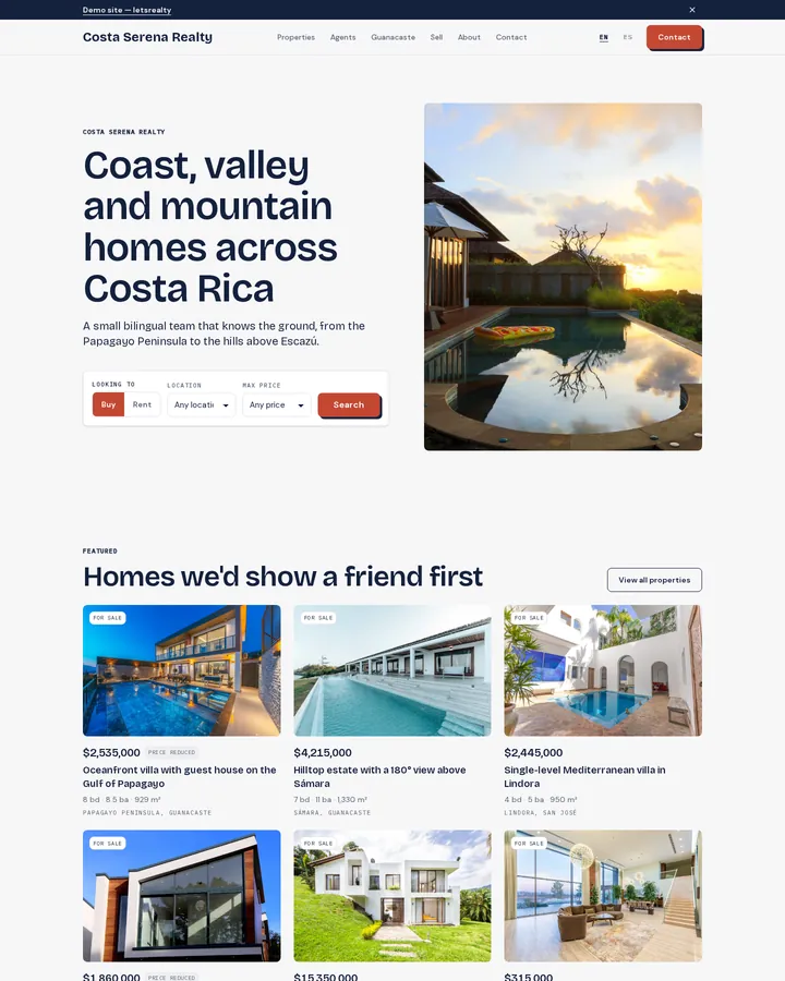 The Brisa · Mercado design on the demo site