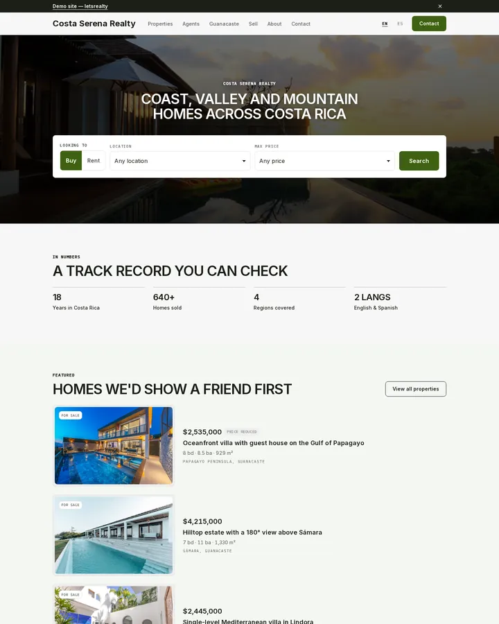 The Terra · Pasture design on the demo site